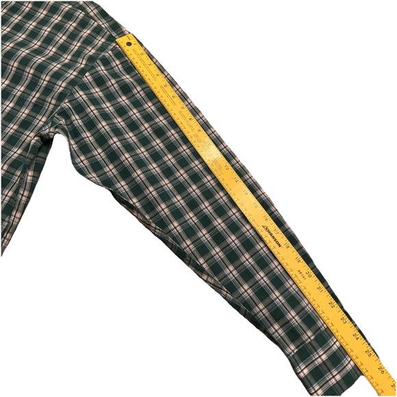 Wrangler Riata Mens Button Down Shirt Large Green Plaid Cotton Blend Western - Picture 5 of 8